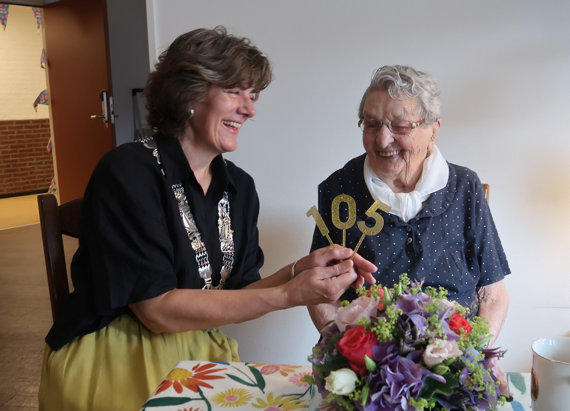 Mw. Blankennagel 105 jaar oud